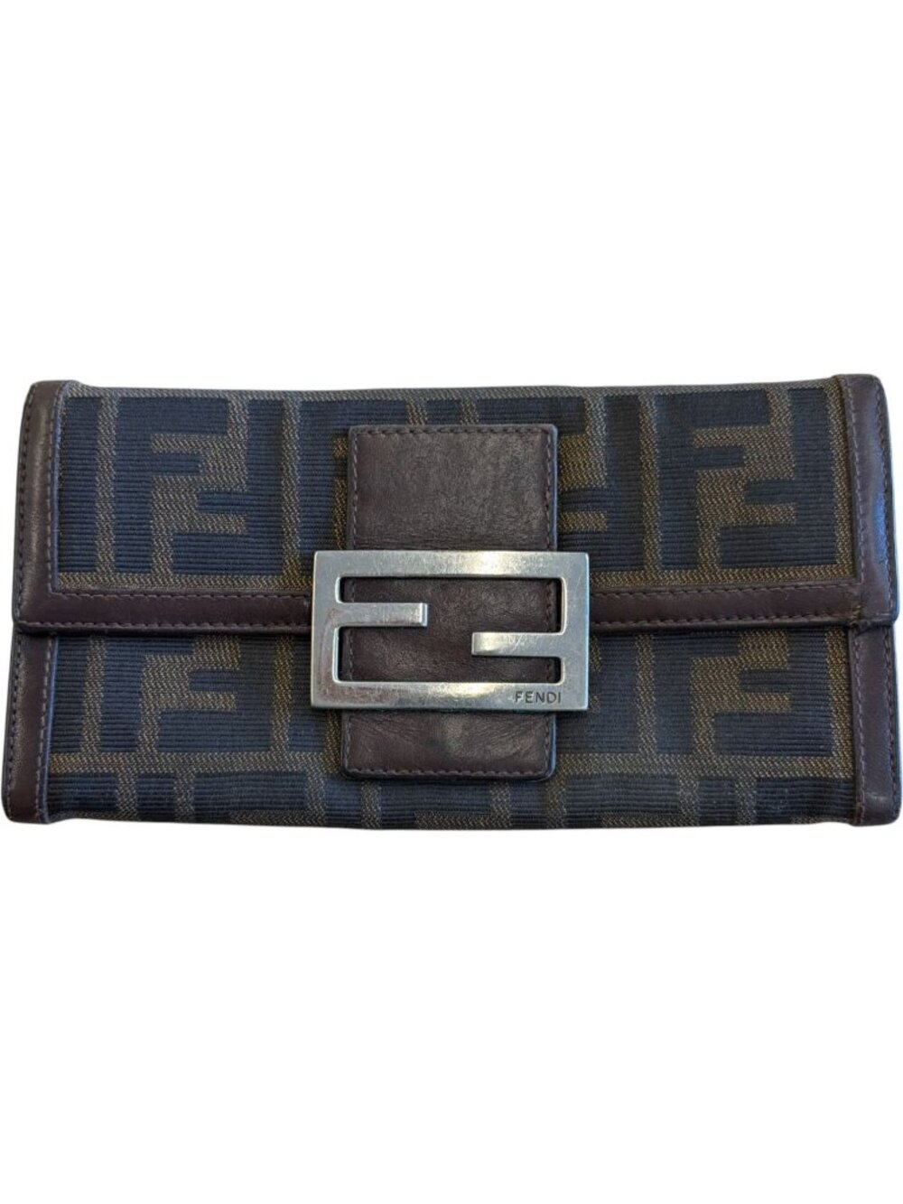 549166CR C1 Fendi Wallet Long Khaki PVC